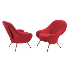 Pair Italian Martingala lounge chairs Marco Zanuso