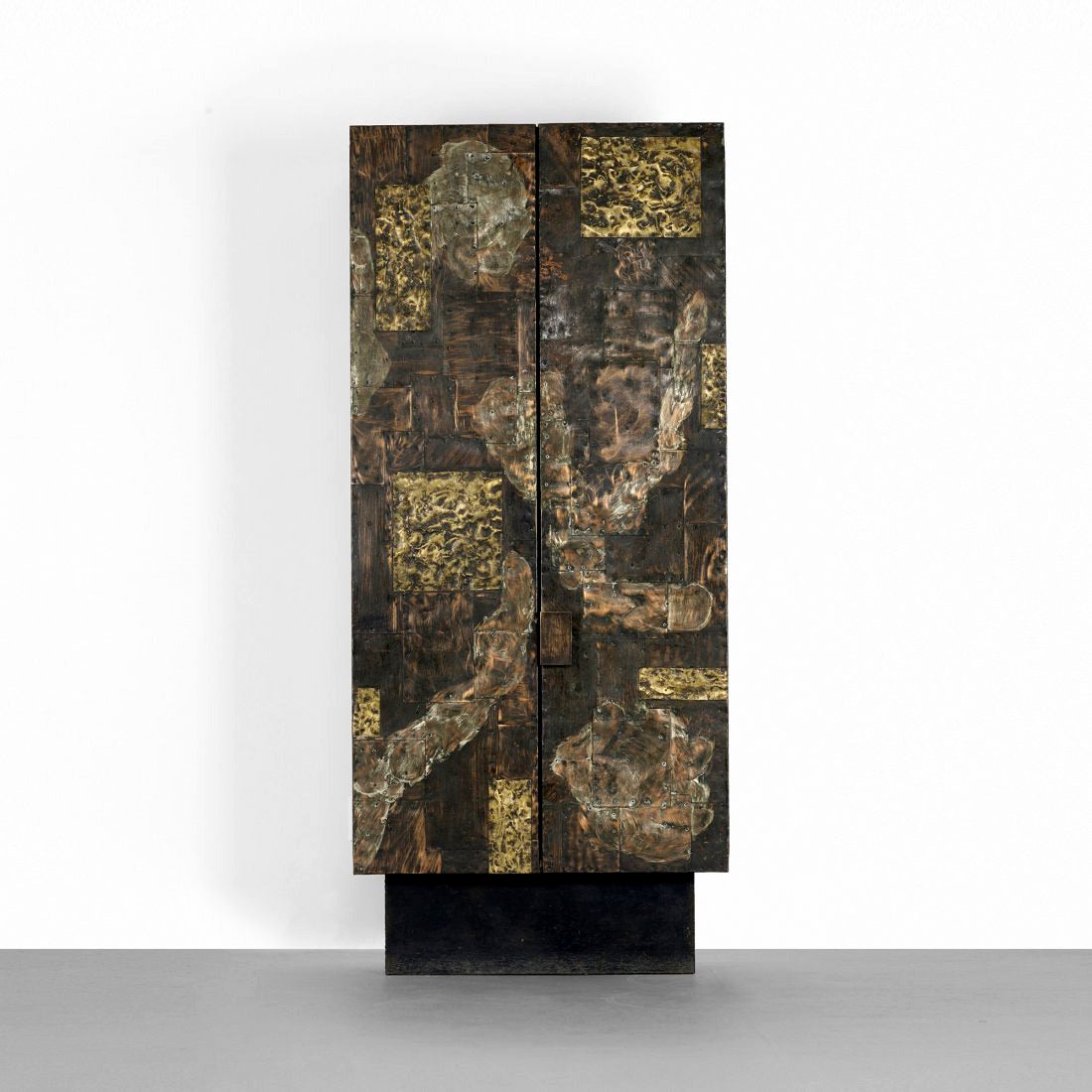 Large Metal Patchwork Cabinet by Paul Evans
