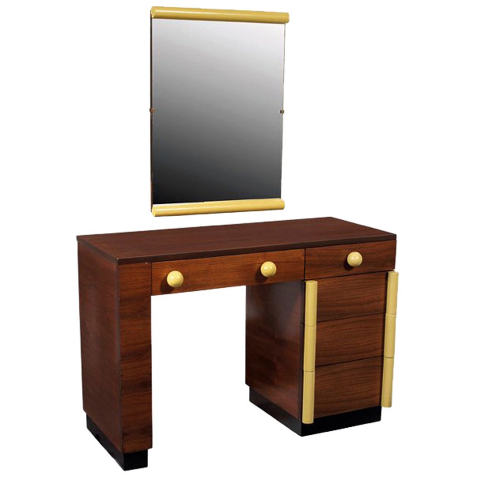 Art Deco Vanity Desk And Mirror Gilbert Rohde for Cavalier