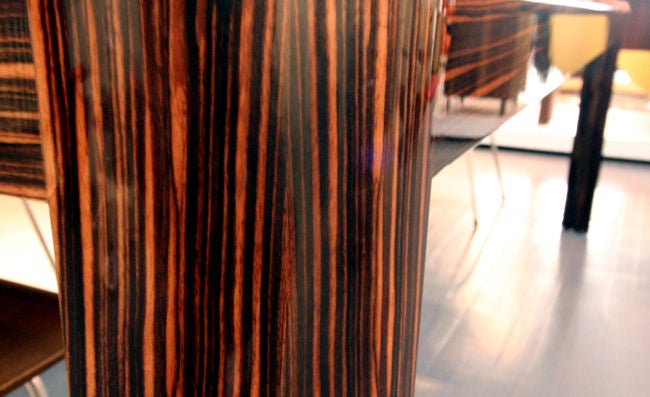 Madagascar Ebony Radius Dining Table Vladimir Kagan Art Deco In Good Condition In Atlanta, GA