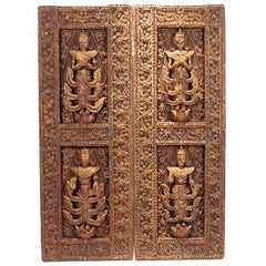 A Pair of Antique Architectural Window panels from Thailand