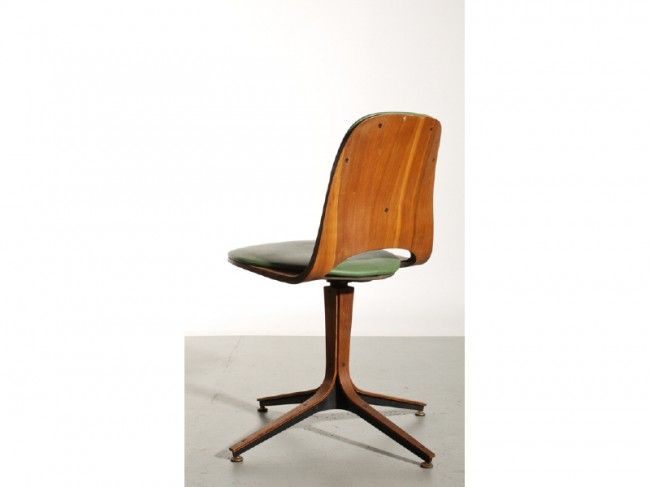 1963 Plycraft Swivel Task Chair with Green Pad In Good Condition In Atlanta, GA