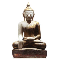 Antique Burmese White Marble Buddha Statue 3