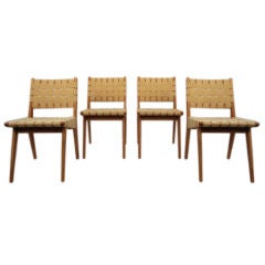 Four Jens Risom Web Dining Chairs by Knoll