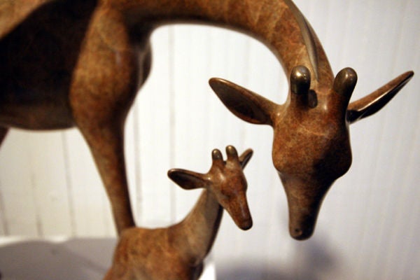 Loet Vanderveen Giraffe Family Bronze Sculpture In Good Condition In Atlanta, GA
