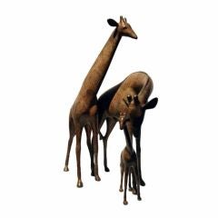 Loet Vanderveen Giraffe Family Bronze Sculpture