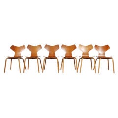 Six Vintage Grand Prix Chair by Arne Jacobsen for Fritz Hansen