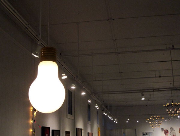Pop Art Yellow Light Bulb Pendant Light In Good Condition In Atlanta, GA