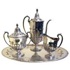 Antique Early Art Nouveau Tiffany & Co. Sterling Silver Coffee Service