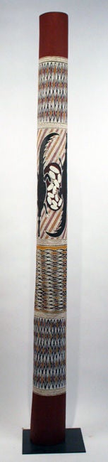 Australian Aboriginal Painting on Hollow Log Lanug Yunupinu