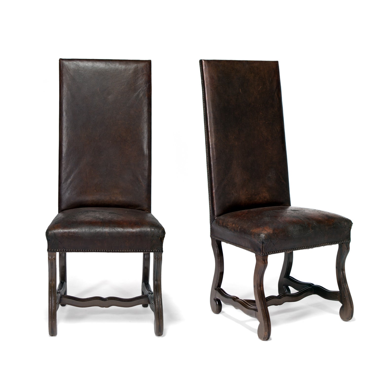 Pair of Leather Andalusian Chairs