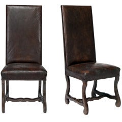 Pair of Leather Andalusian Chairs