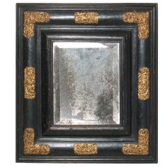 Ebonized Mercury Mirror with Decorative Hardware