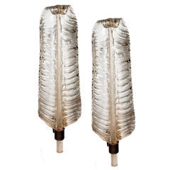 Pair of Murano Glass Feather Sconces