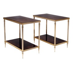 Pair of Lacquered Parchment Side Tables
