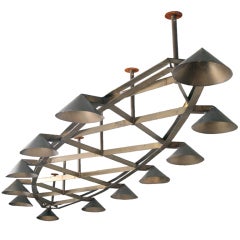 Vintage Grand Scale Metal Chandelier from a Hotel Peculiar
