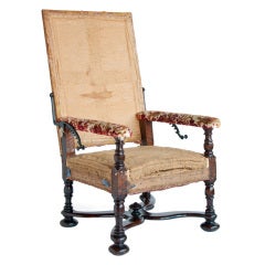 Grand Scale Walnut Fauteuil Malade