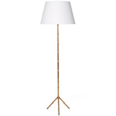 Jacques Adnet Brass Bamboo Floor Lamp