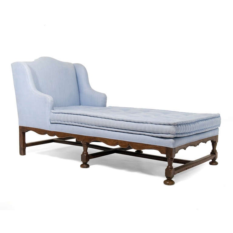 Grand Scale Early 19th Century French Walnut Chaise Longue