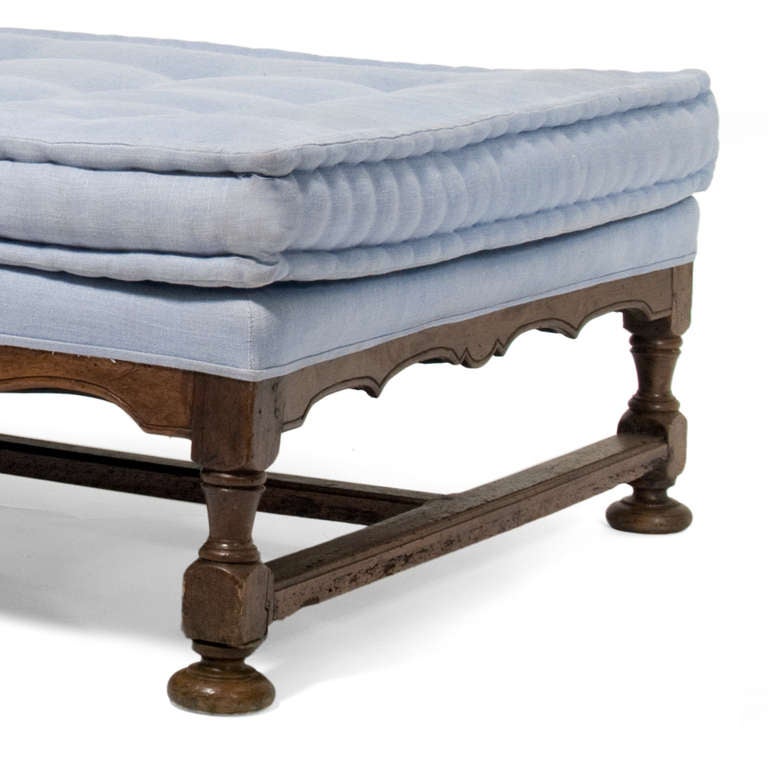 American Grand Scale 19th C. French Walnut Chaise Longue