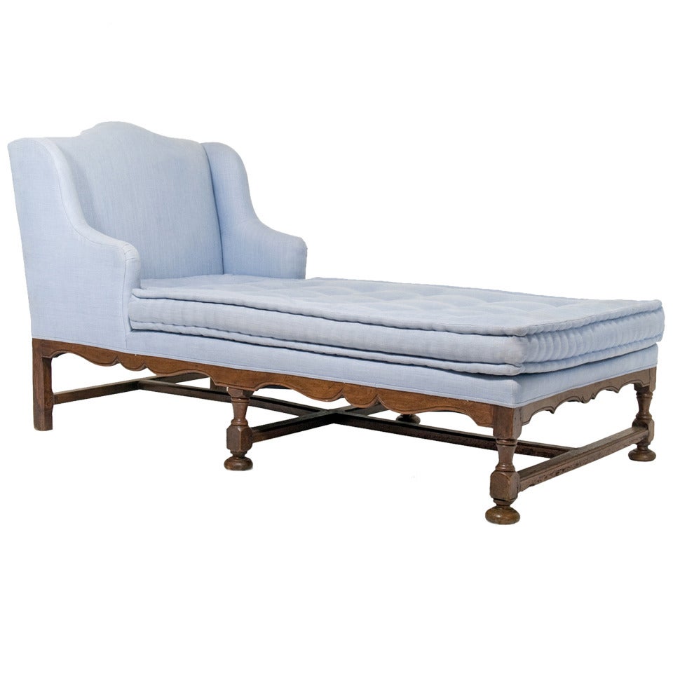 Grand Scale 19th C. French Walnut Chaise Longue