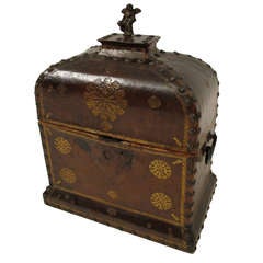 18th Century English Leather Document Box