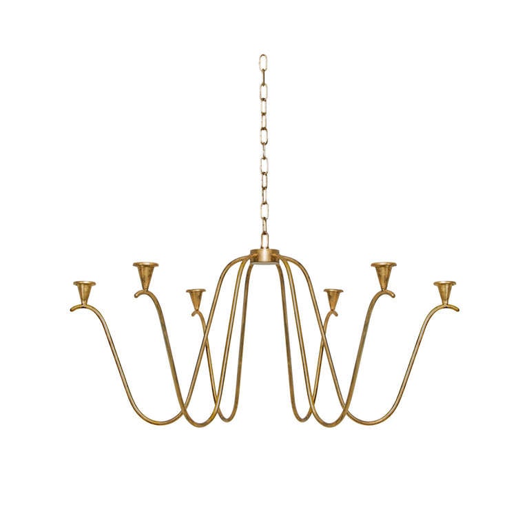 Gilt Iron Debelleyme Chandelier