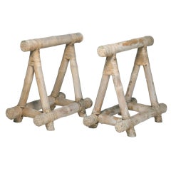Pair of Chic French Bamboo Trestles
