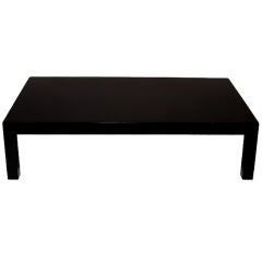 Black Lacquer Coffee Table by Masion Jansen, Unsigned.