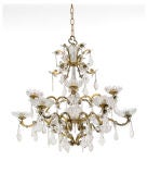 An Elegant 18th Century Crystal and Gilt Iron Chandelier