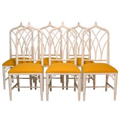Set of Six French 60's Chippendale Chairs