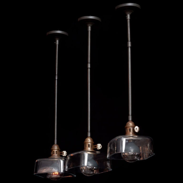 Industrial Square Glass Ceiling Pendant