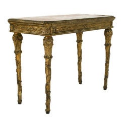 Italian Louis XVI Period Carved Giltwood and Marble Top Console