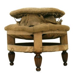 French Art Deco Walnut and Upholstered Two-Tier Bench