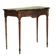 Piemontese Louis XVI Period Carved Walnut M/T Console Table