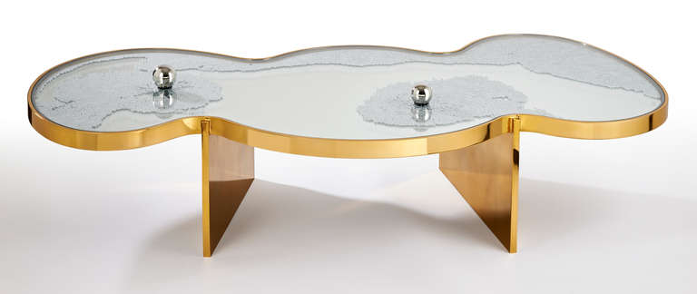 2014
Edition of 8
Mirror polished bronze
Glass top
Steel ball bearings, magnets

Hubert le Gall's work is a bold combination of sophisticated and playful. Inspired by the likes of Salvador Dali, Jean Cocteau, the Surrealists and Max Ernst, Le