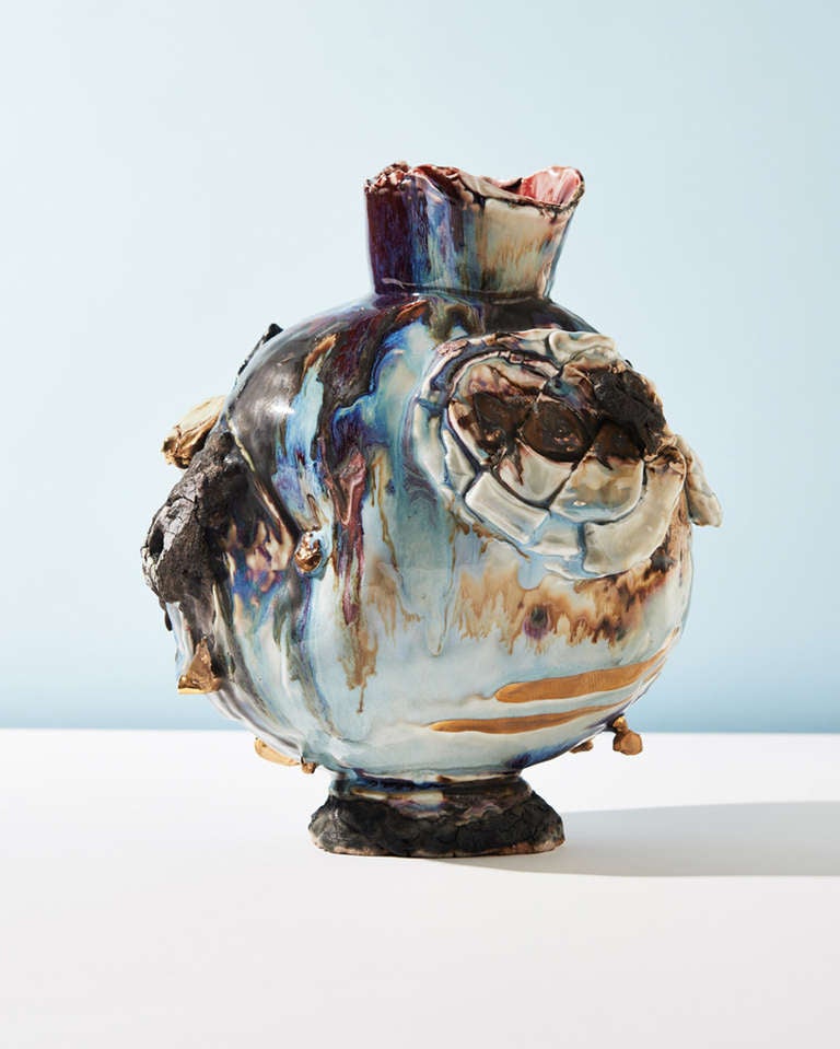 Glazed Charm Field Sculptural Vessel by Gareth Mason