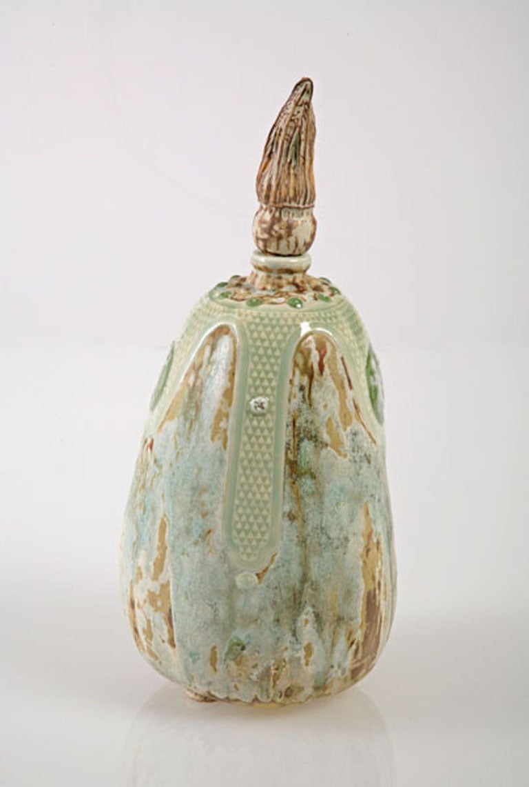 Art Nouveau 20th Century La Musique et la Danse Porcelain Vase by Taxile Doat For Sale