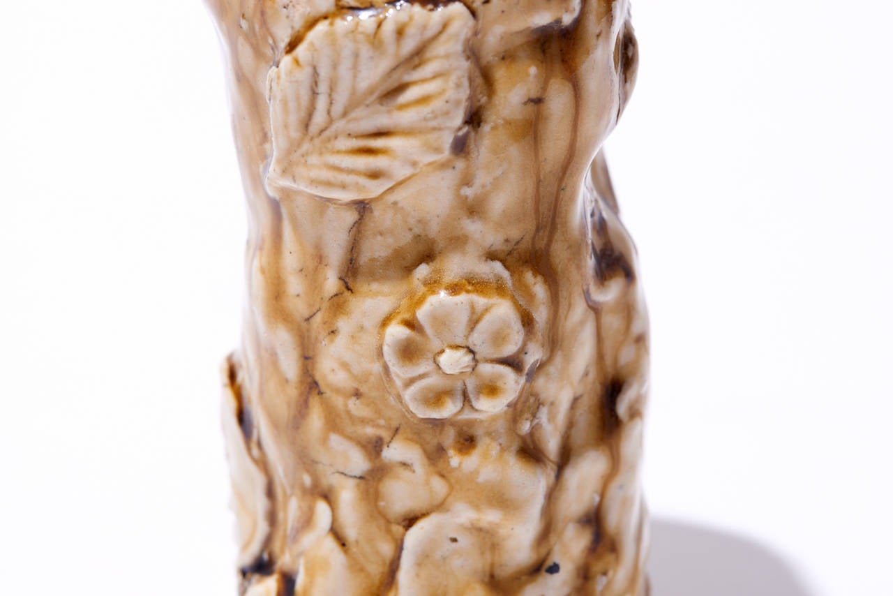 19th Century Marble Floral Porcelain Vase by Jean-Michel Cazin For Sale 2