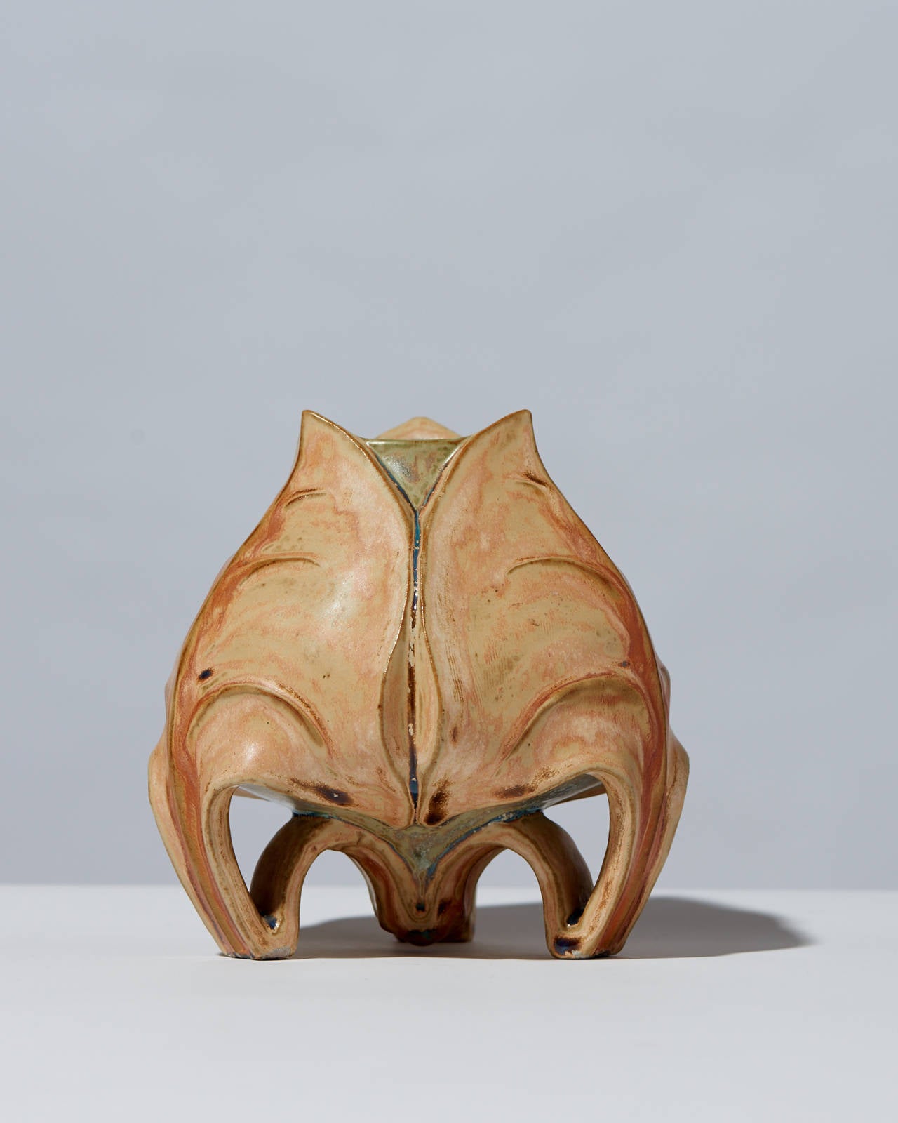 Art Nouveau 20th Century Leafy Alien Pod Stoneware Vase by Sèvres For Sale