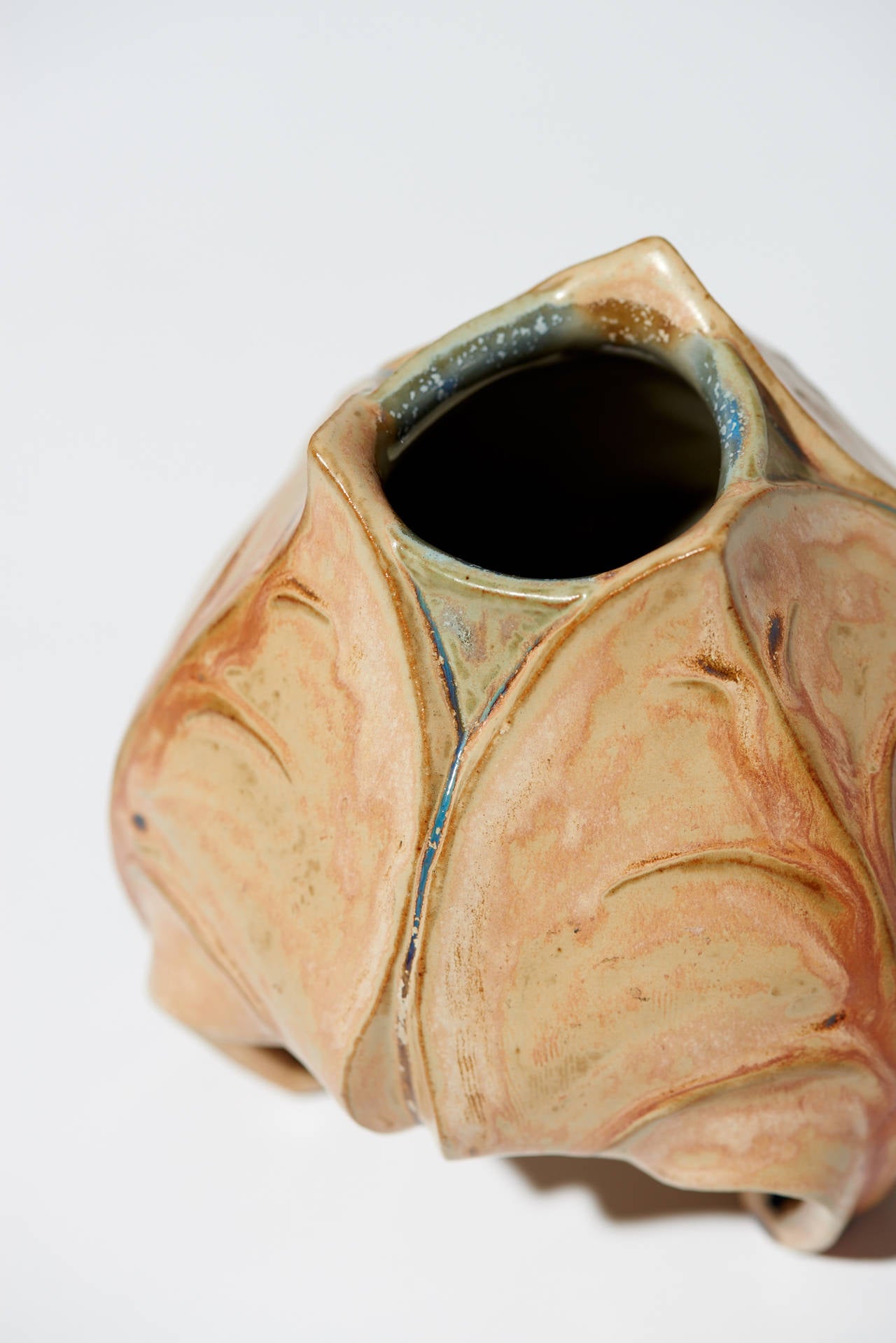 Glazed 20th Century Leafy Alien Pod Stoneware Vase by Sèvres For Sale