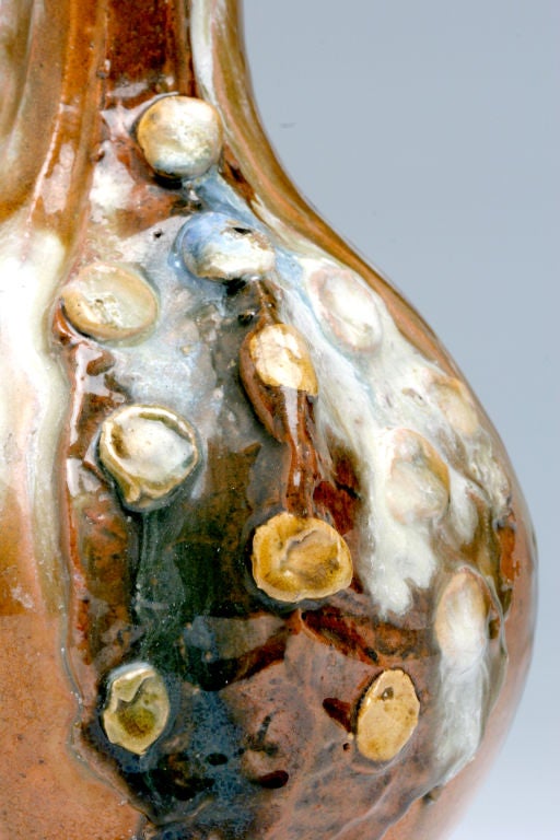 Stoneware 20th Century Art Nouveau Long Necked Flowering Vase by Arthur Craco For Sale