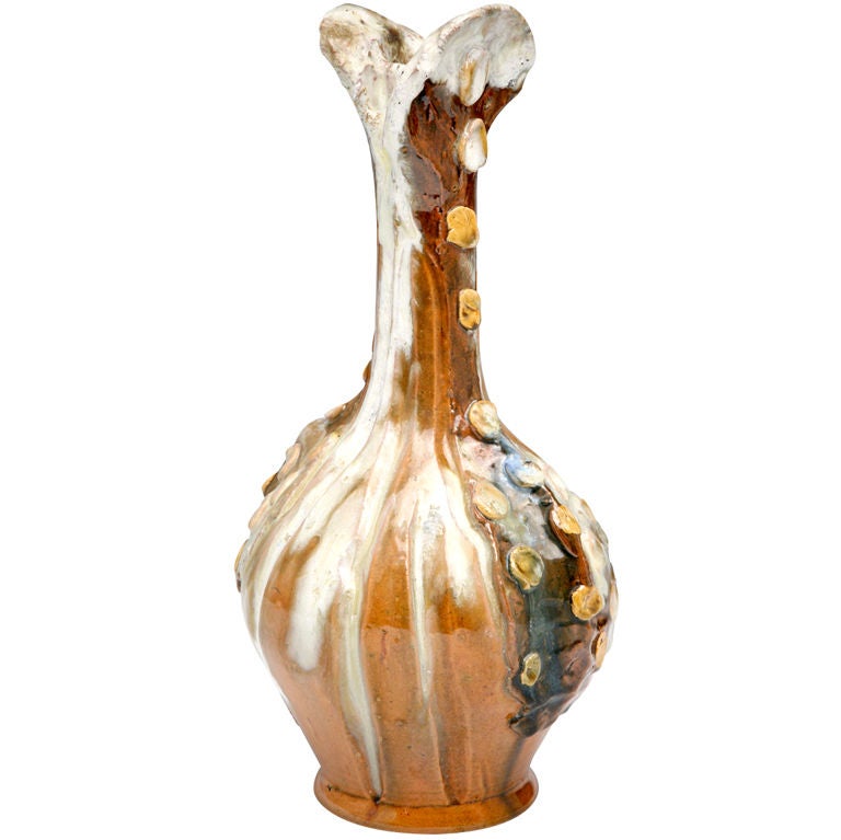 20th Century Art Nouveau Long Necked Flowering Vase by Arthur Craco For Sale