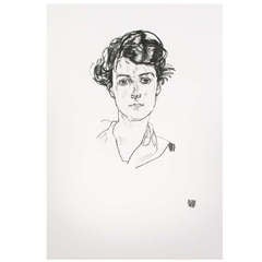 "Portrait of a Young Woman", from Handzeichnungen after Egon Schiele
