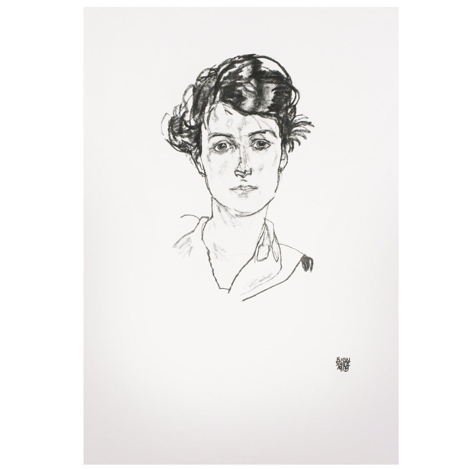 "Portrait of a Young Woman", from Handzeichnungen after Egon Schiele For Sale
