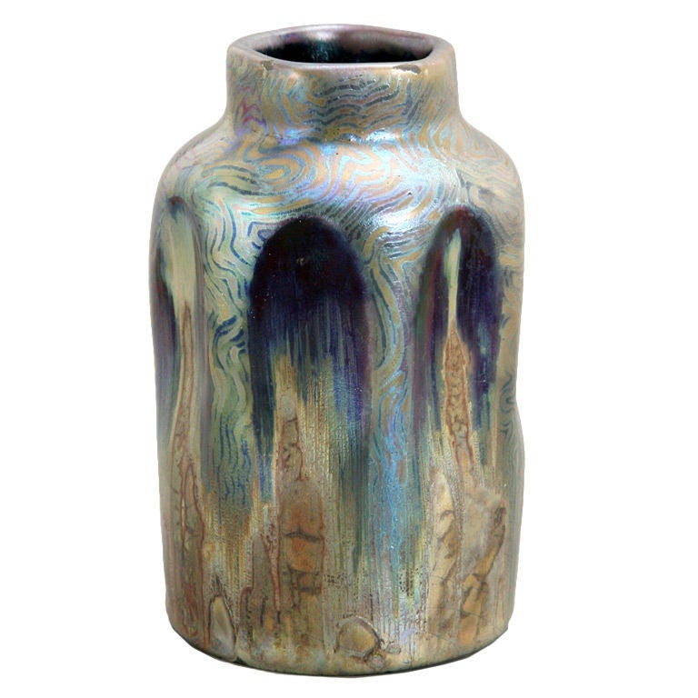 19th Century Symbolist Vase by Lucien Lévy-Dhurmer For Sale