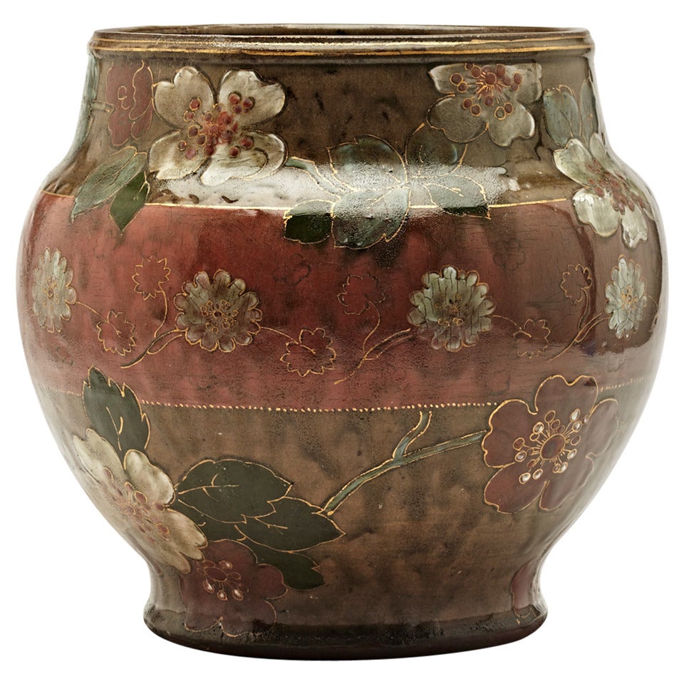 Japonist Cachepot by Edouard Dammouse  For Sale