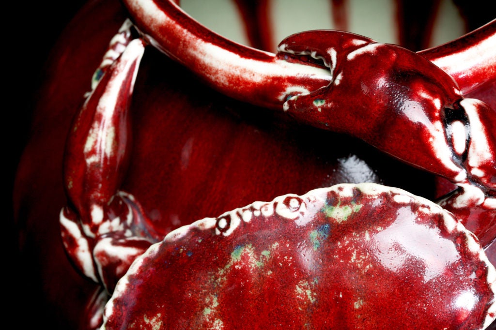 Stoneware 19th Century Red Crab Vase by Pierre-Adrien Dalpayrat For Sale