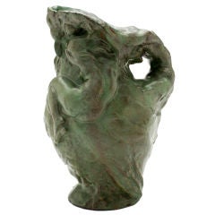 Antique Figurative Pitcher by Pierre-Adrien Dalpayrat and Jean Coulon