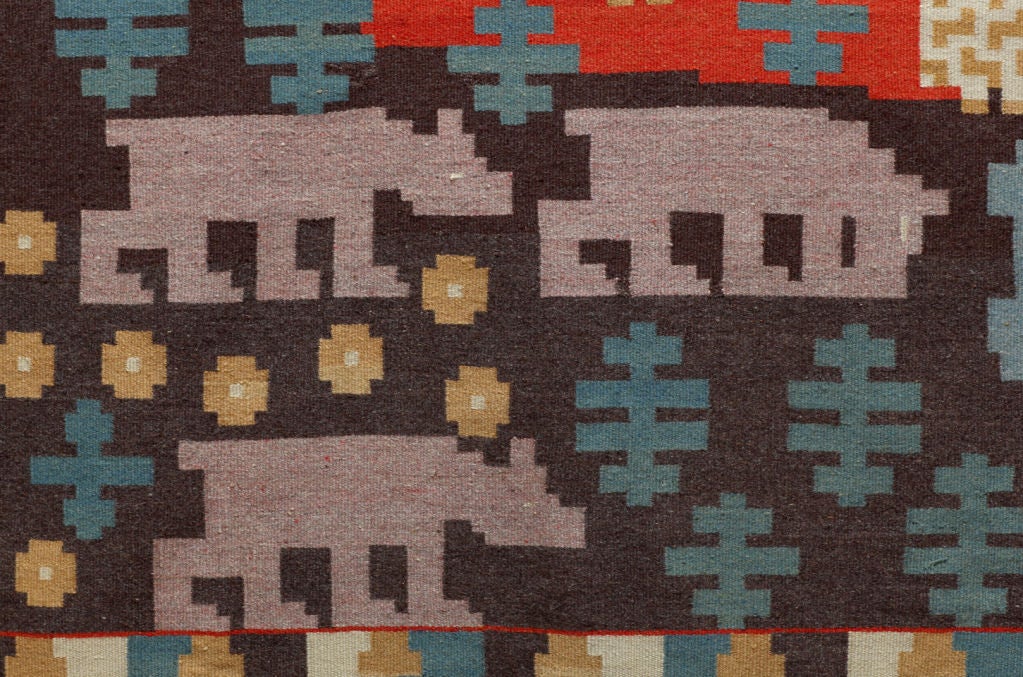 Folk Art 20th Century Three Maidens Tapestry by Gerhard Munthe For Sale